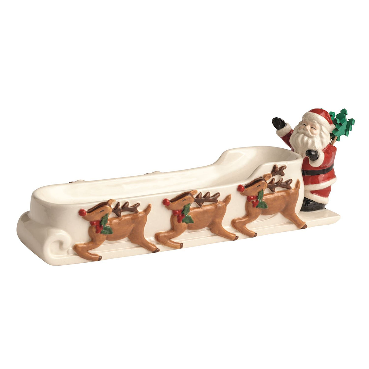 SANTA SLEIGH CRACKER DISH
