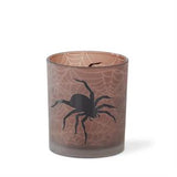 Spider Frosted Glass Votives w/Amber & Web Interiors
