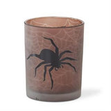 Spider Frosted Glass Votives w/Amber & Web Interiors