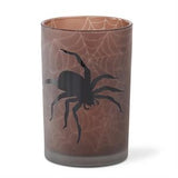Spider Frosted Glass Votives w/Amber & Web Interiors