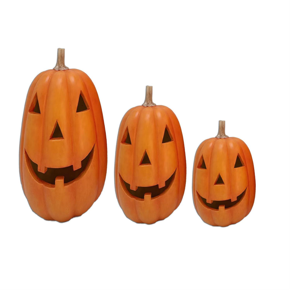 Orange Resin LED Jack-o-Lanterns