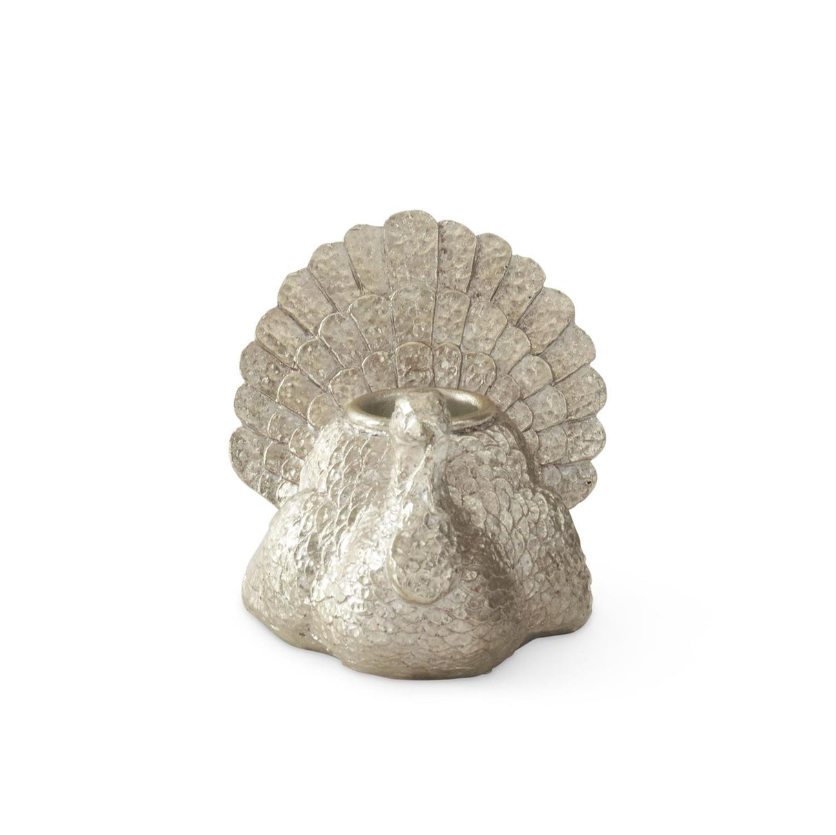 3.25 Inch Antiqued Silver Turkey Taper Candleholde