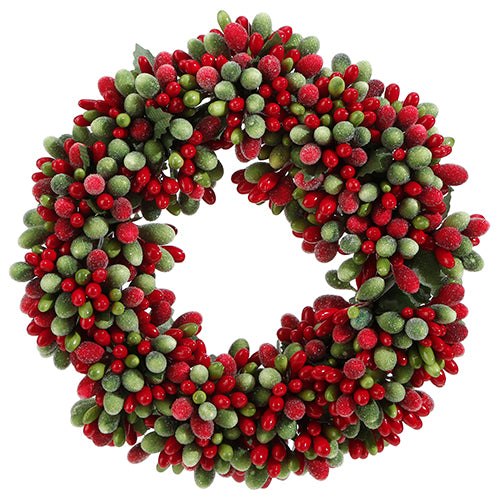 6.5" Beaded Berry Mini Wreath - Candle Ring *