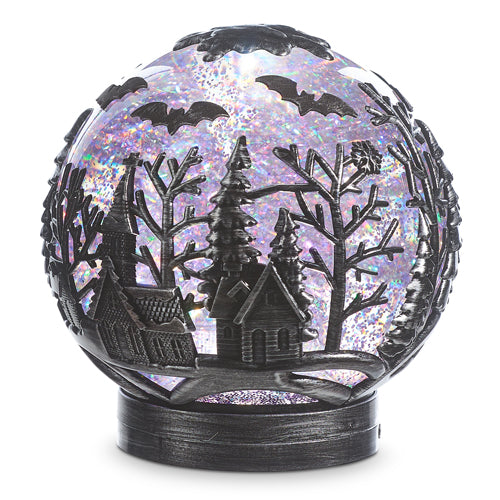 6.5" Spooky Night Swirling Glitter Globe