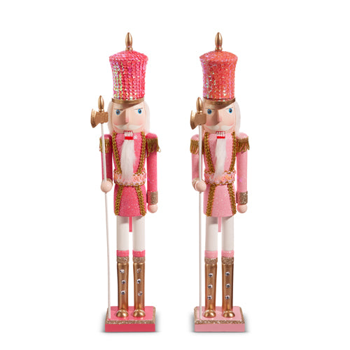 18.5" Glittered Pink Nutcracker