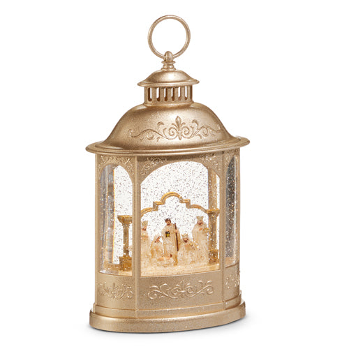 GLOBE #55 -11" Nativity Lighted Champagne Water Lantern