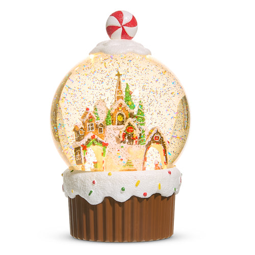 GLOBE #58 -9.5" Animated Gingerbread Village Water Globe