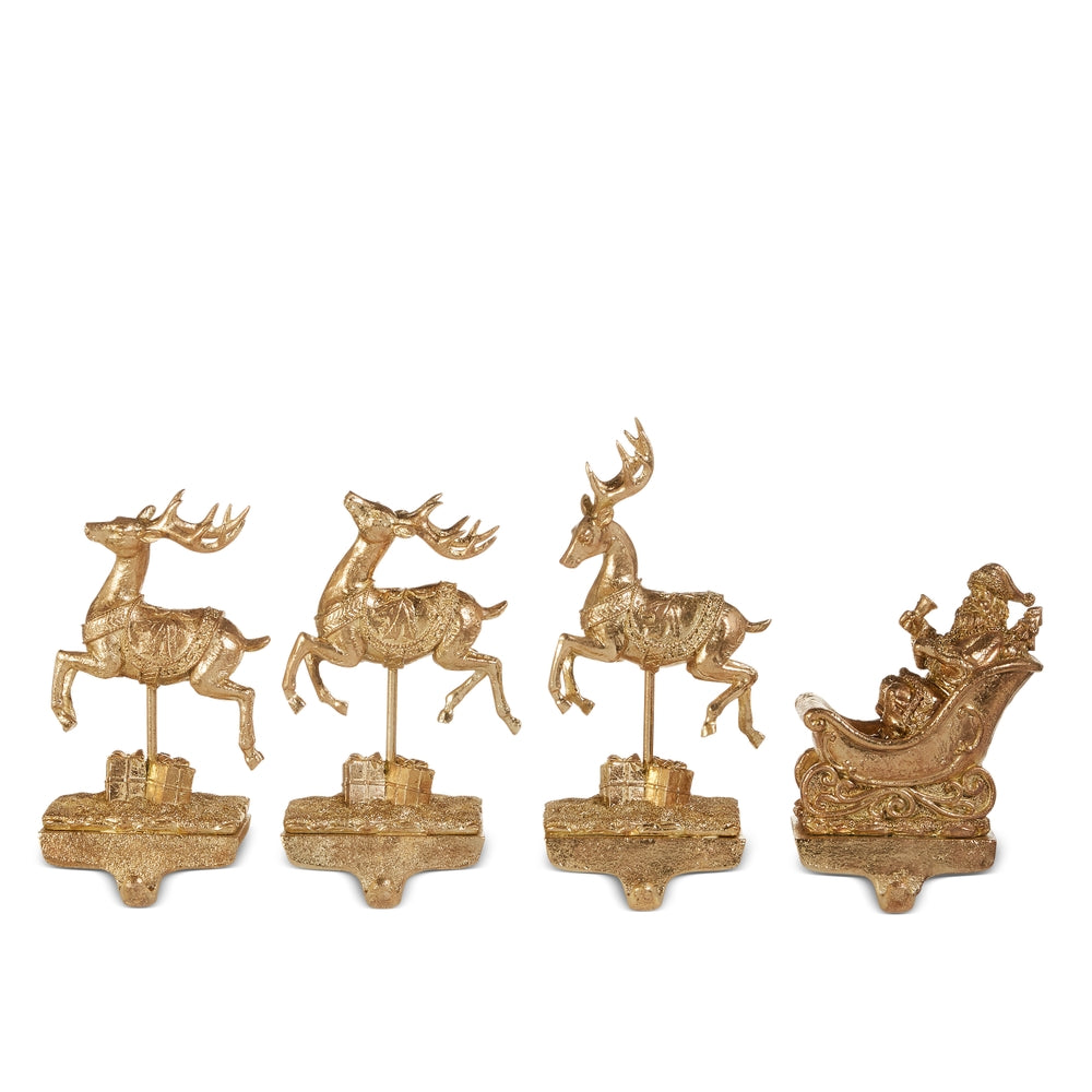 Santa and Reindeer Stocking Holders - Sold as Set