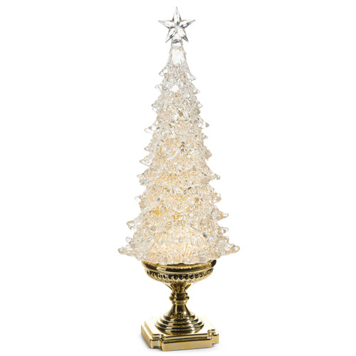 GLOBE #65 -20" Lighted Tree with Swirling Gold Glitter