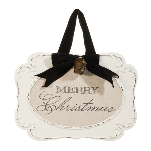 12" Merry Christmas Embossed Framed Ornament
