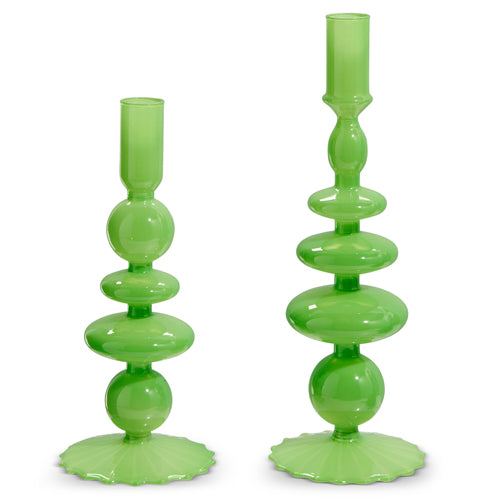 10.25" Green Candle Sticks