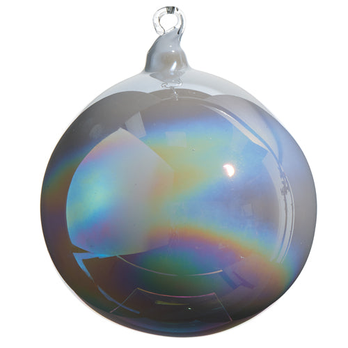 5" Iridescent Blown Glass Ball Ornament
