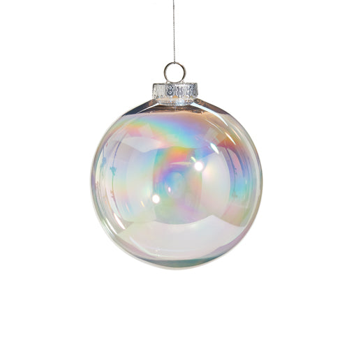 6" Clear Seamless Iridescent Ball