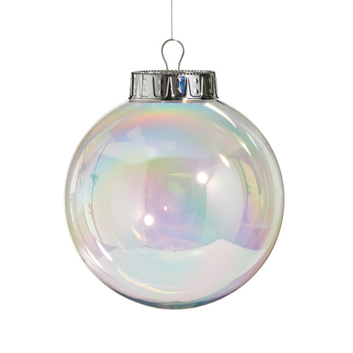 8" Clear Seamless Iridescent Ball