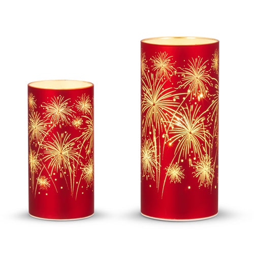 8" Lighted Firework Lanterns
