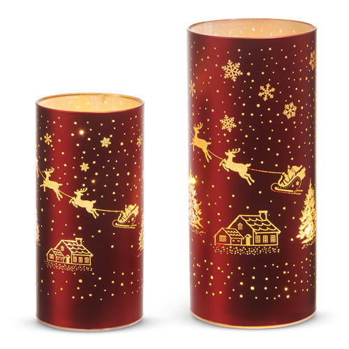 8" Lighted Santa's Sleigh Lanterns