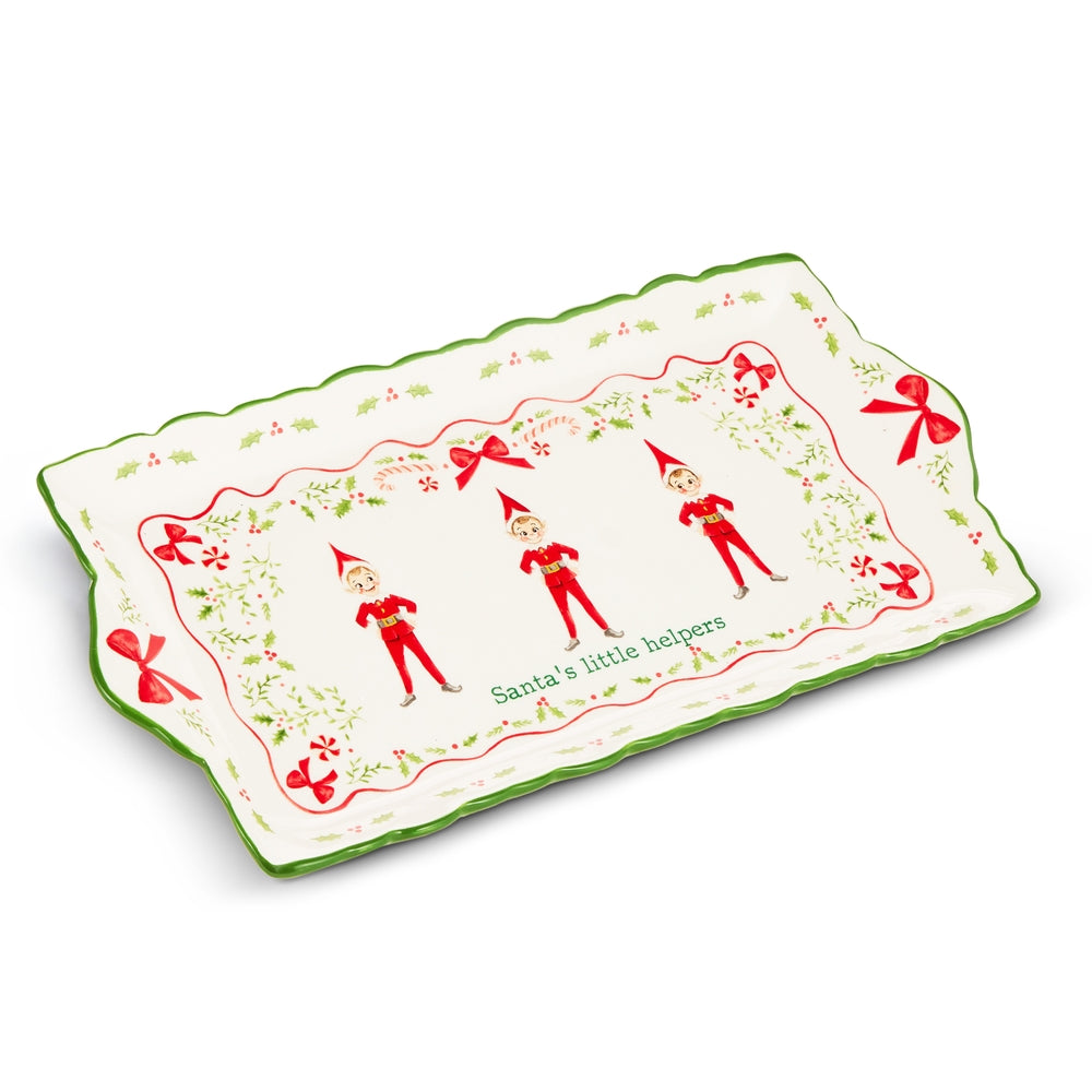 13" Santa's Little Helper Tray