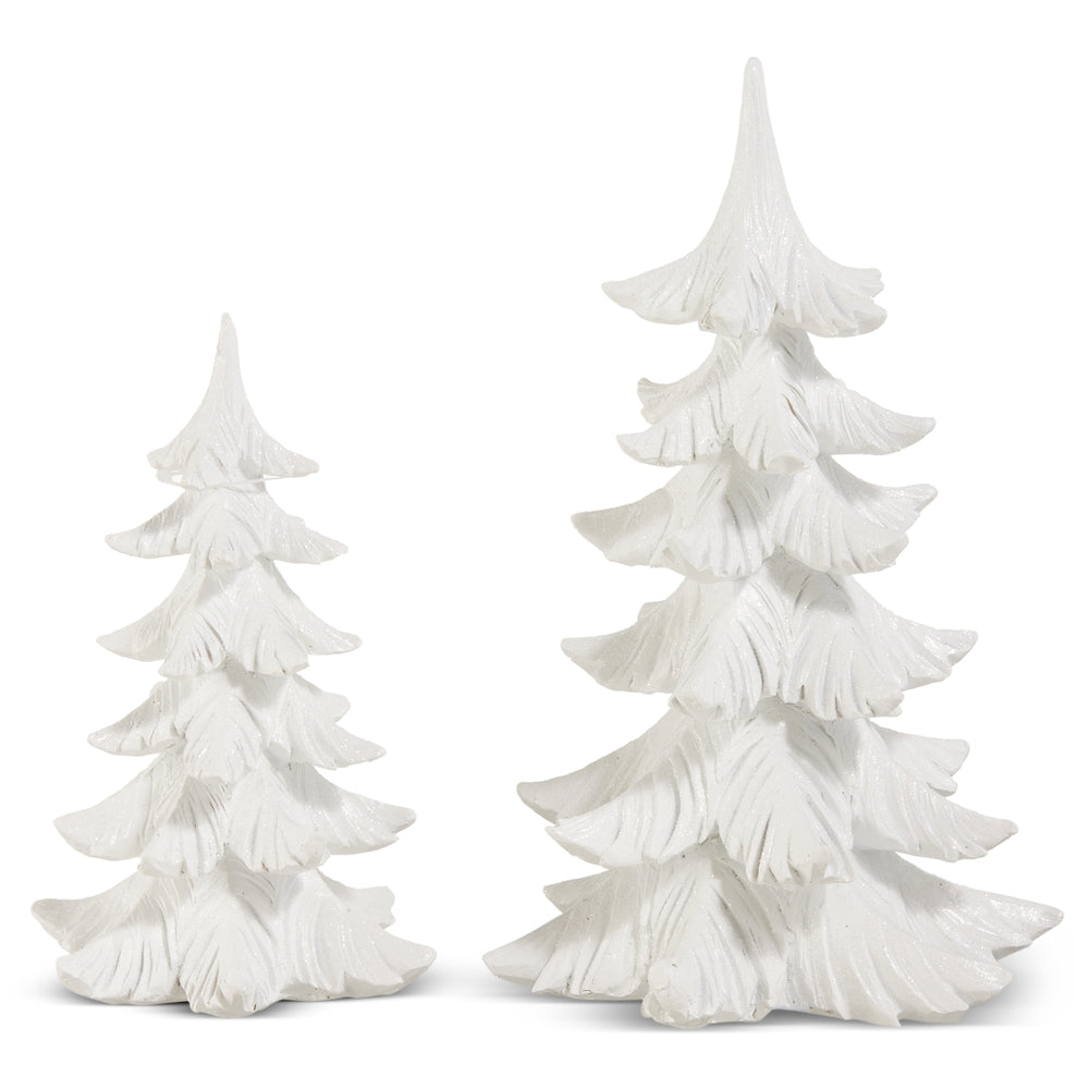 18" Snow Tipped White Trees