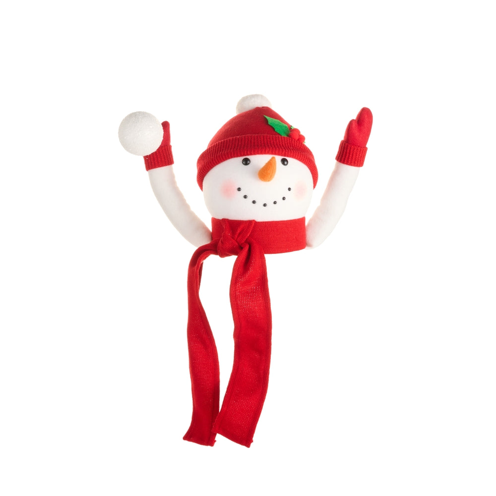 16" Snowman with Stocking Hat Tree Topper