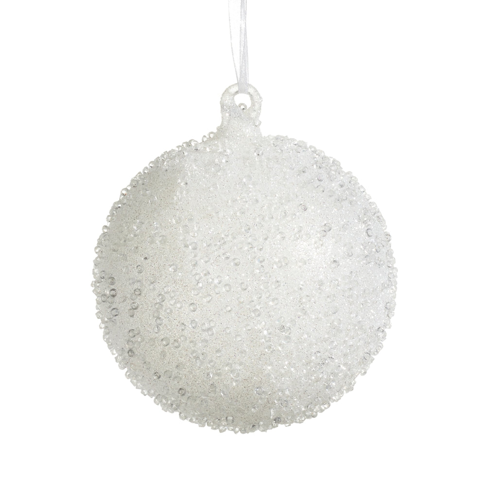 4.5" Ice Crusted Ball Ornament