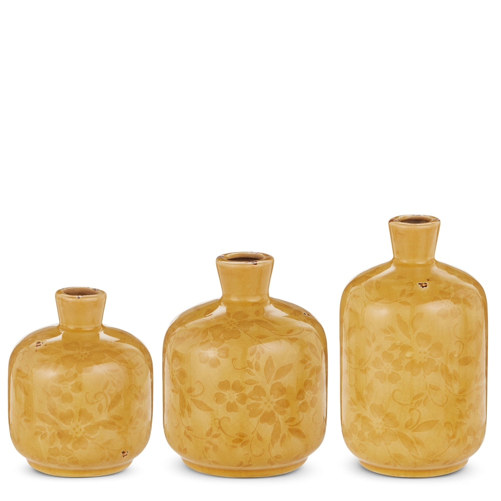 7" Mustard Bud Vases