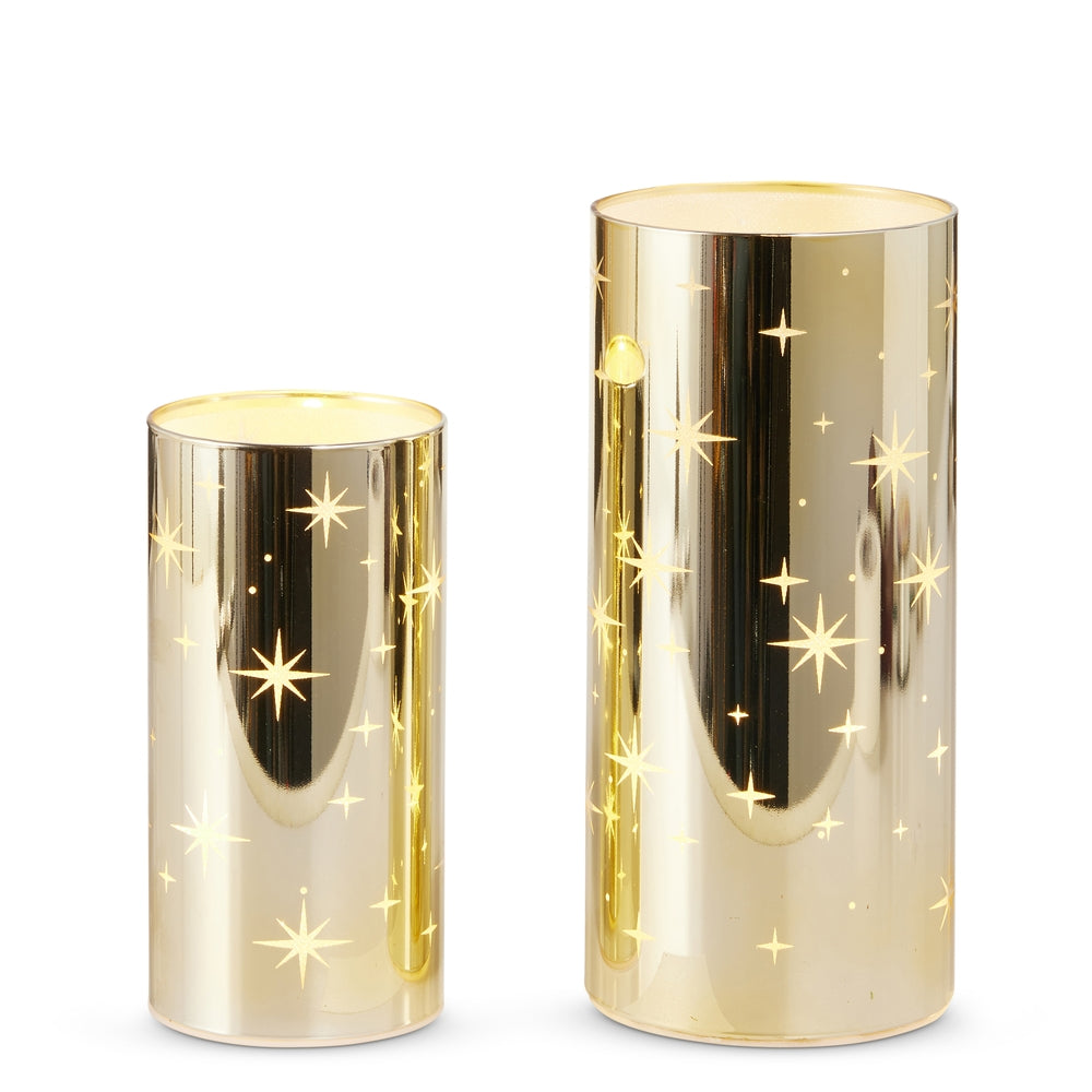 Lighted Gold Star Lanterns