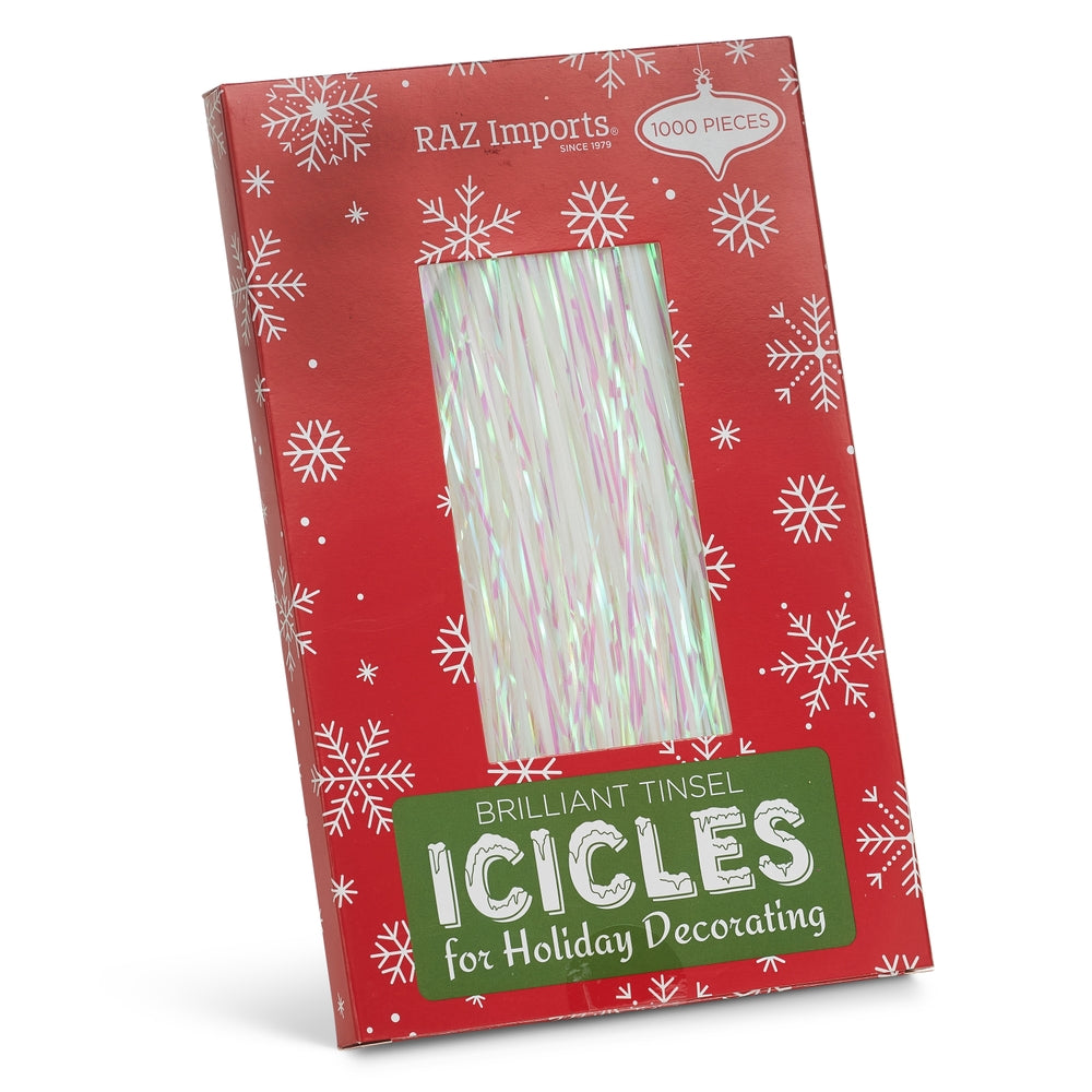 40" Box of White Tinsel