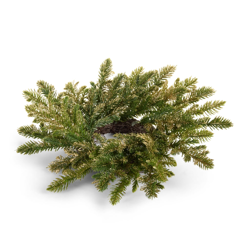 10" Gold Pine Mini Wreath Candle Ring