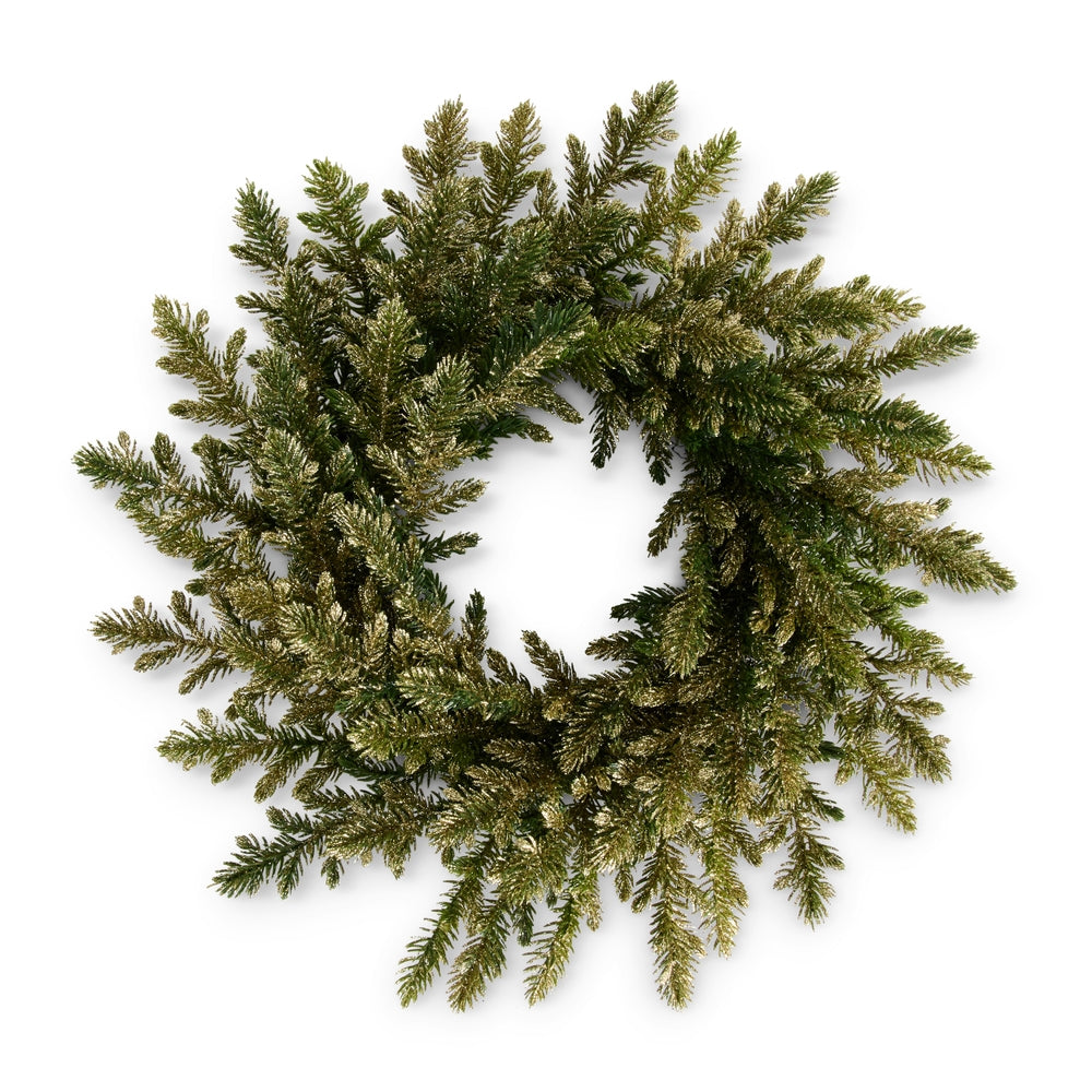 12" Gold Pine Mini Wreath Candle Ring