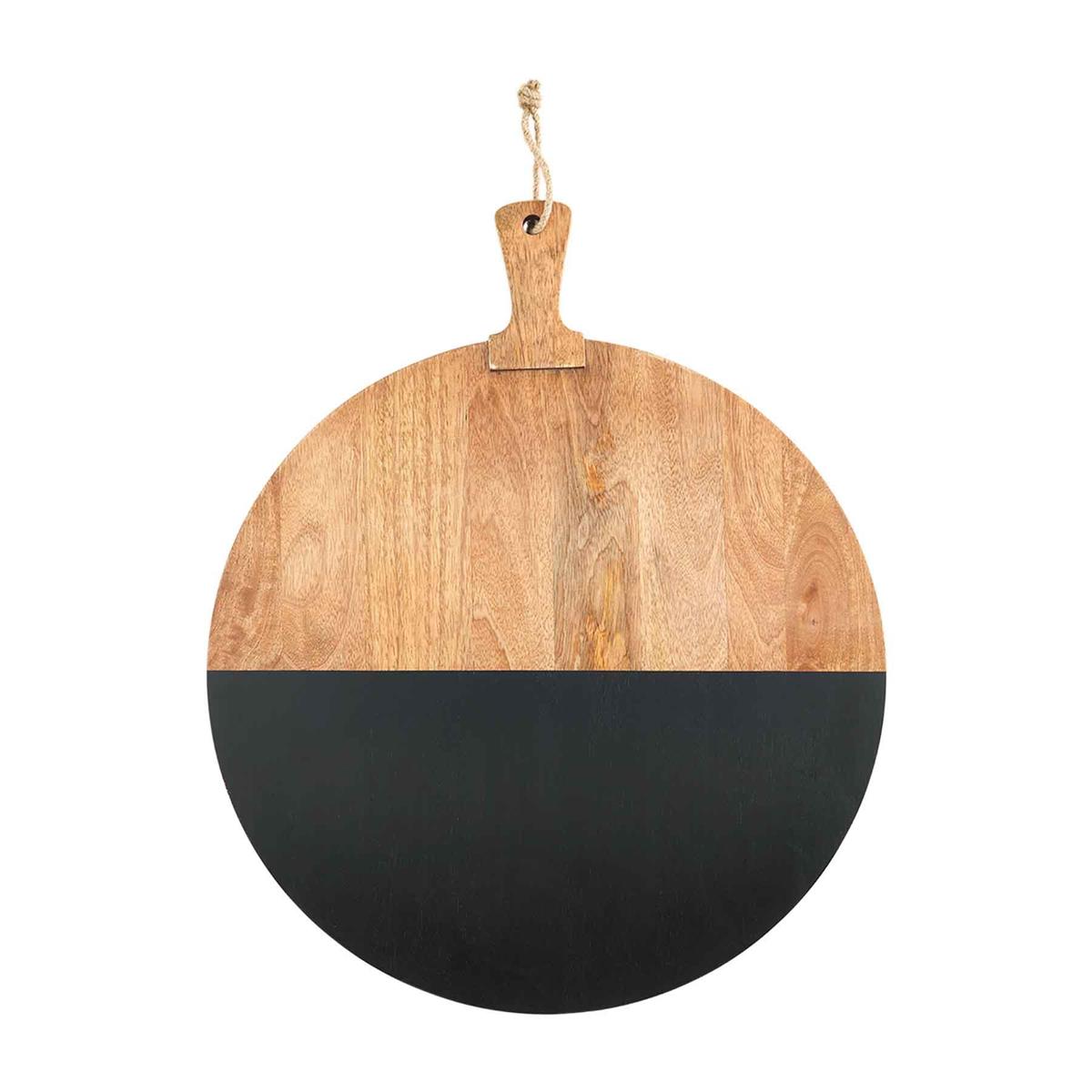 Round Black Wood Board