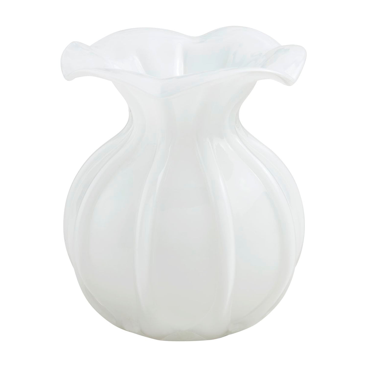 Small Ruffled Glass Vases
