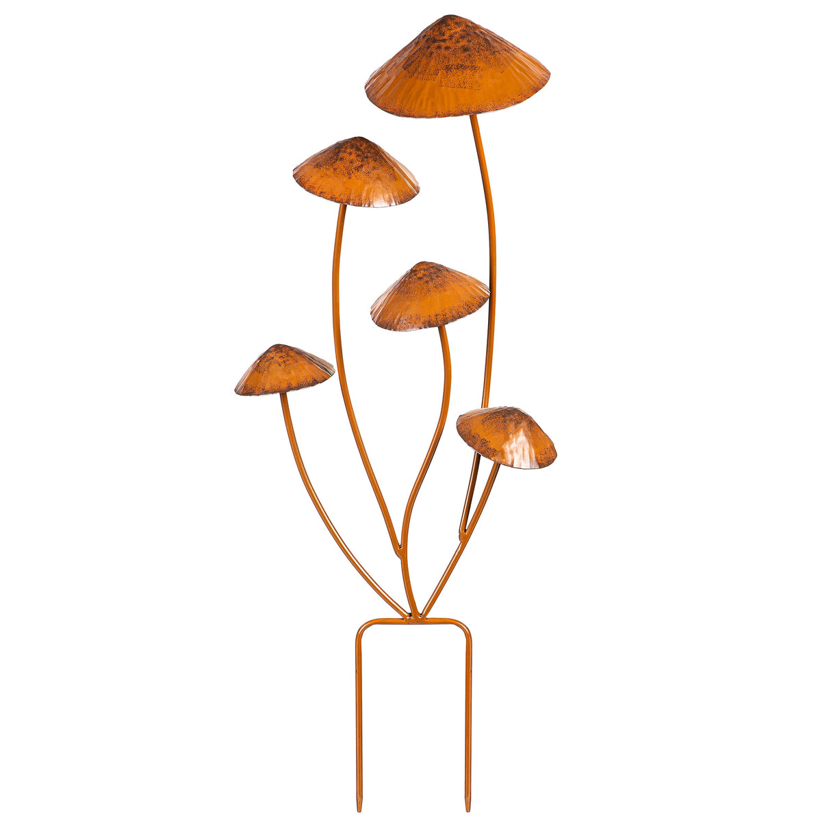 28"H Metal Garden Stake - Multi Mushroom