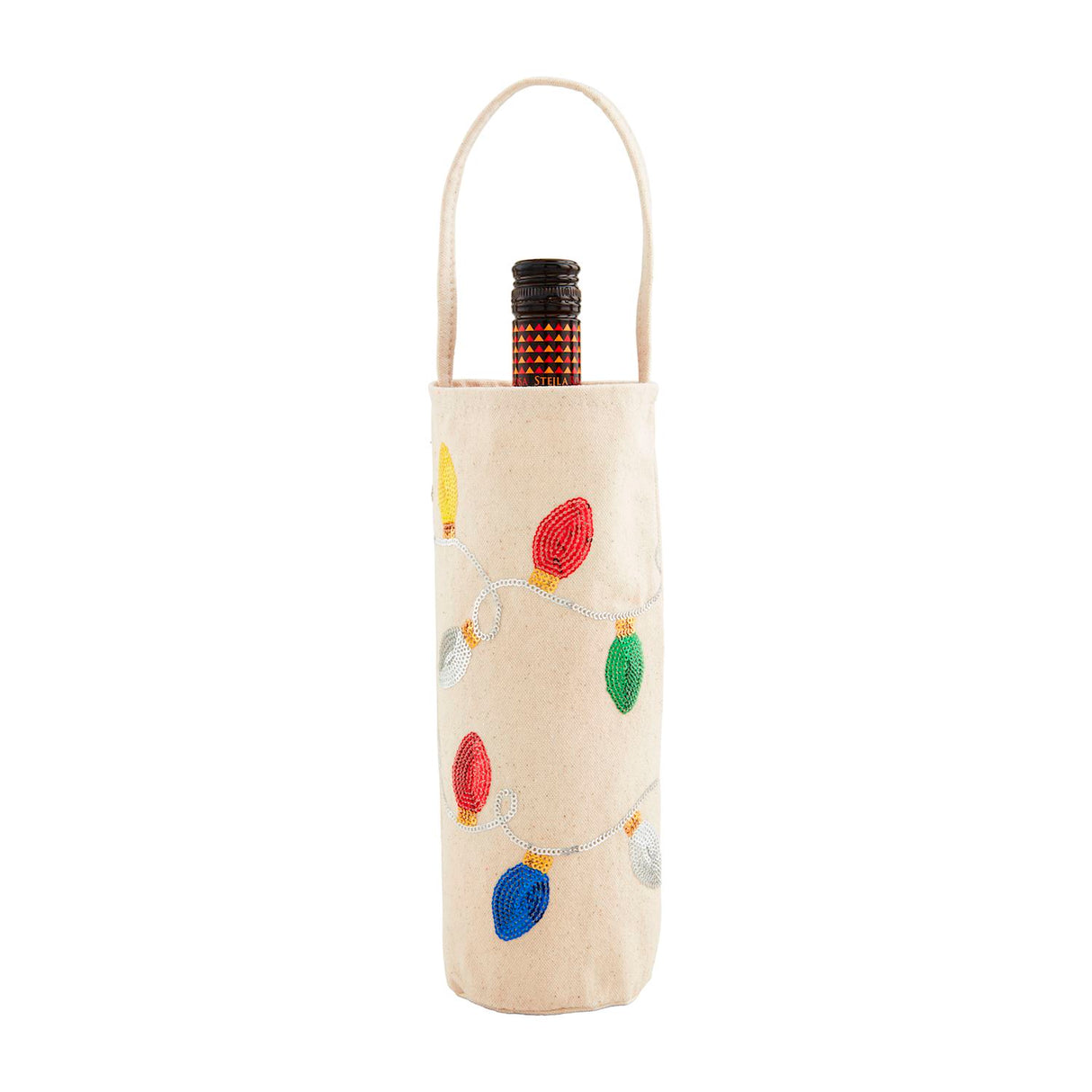 White Tinsel Wine Bag