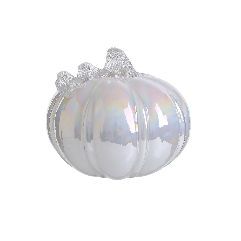 5.9" - Glass Pumpkin With Curly Stem