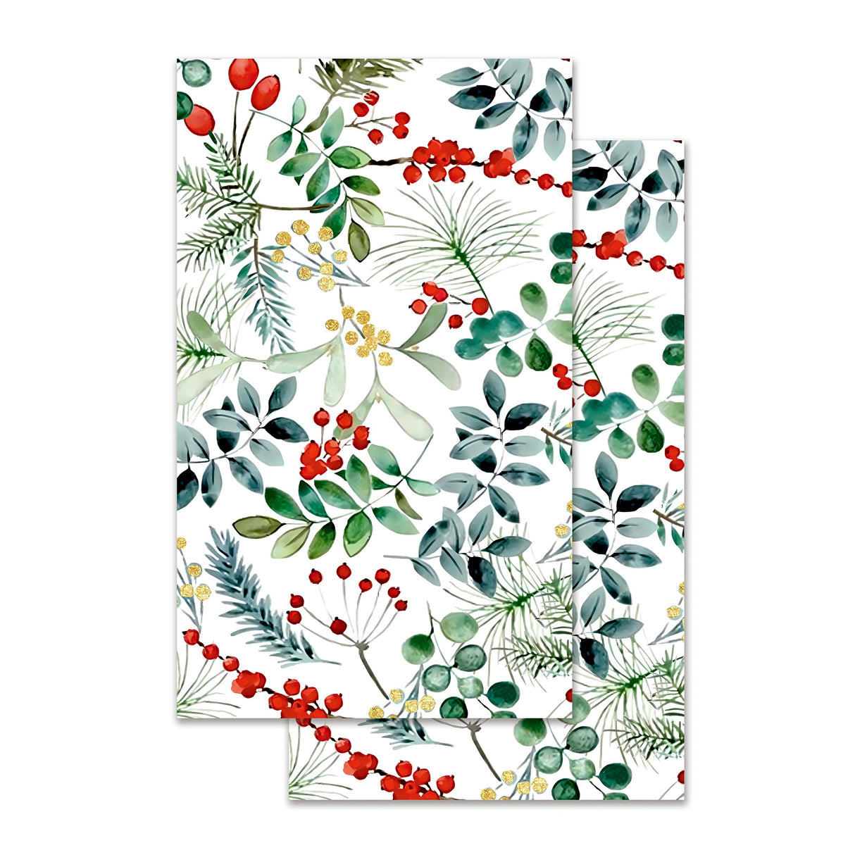 VivaStyle Kitchen Towel Quick Dry Waffle Weave Double Sided - Festive Foliage