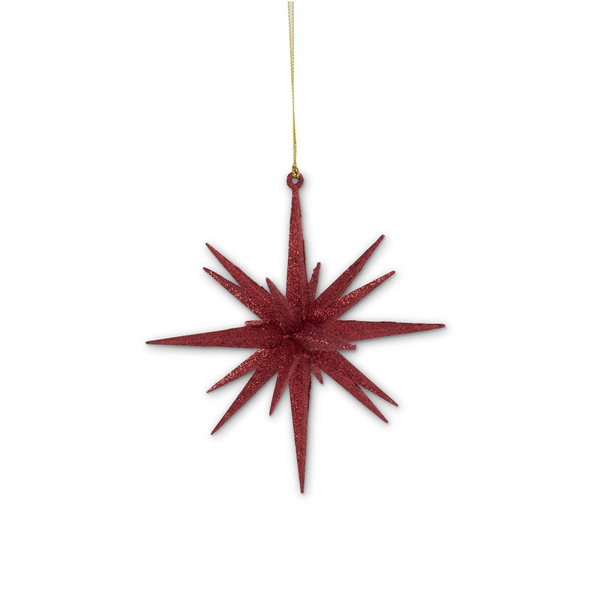 6 Inch 18 Point Red Glitter Star Ornament *