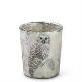 3 Glass Snowy Owl Containers