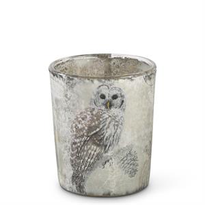 3 Glass Snowy Owl Containers