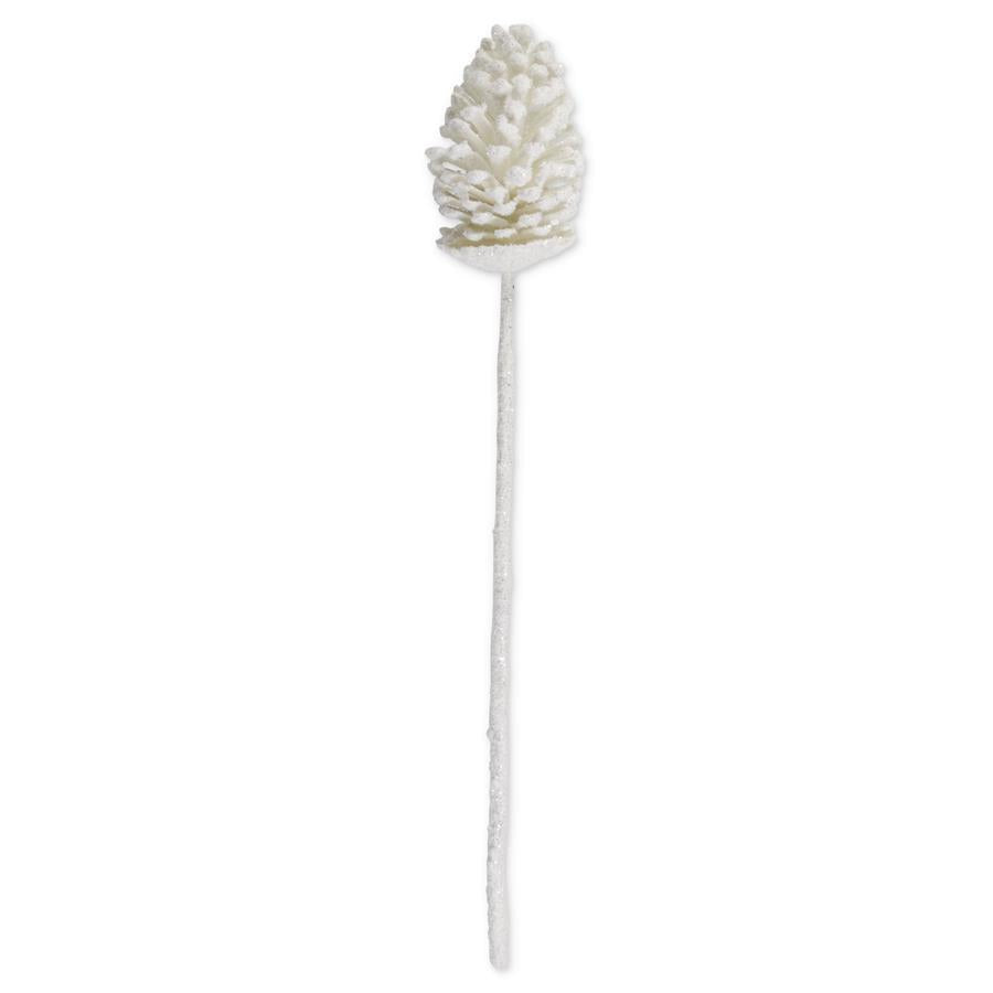 29 Inch Snowy Pinecone Stem