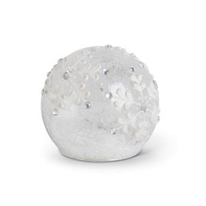 3 Clear LED Snowflake Tabletop Glass Globes