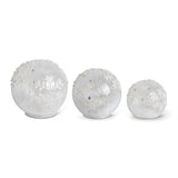 3 Clear LED Snowflake Tabletop Glass Globes
