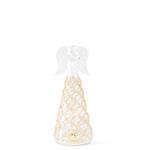 3 Clear Glass Lattice Gold Bead LED Tall Ang