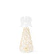 3 Clear Glass Lattice Gold Bead LED Tall Ang