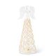 3 Clear Glass Lattice Gold Bead LED Tall Ang