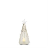 3 Frosted & Beaded Glass LED Trees w/Timer