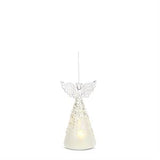 3 Frosted & Beaded Glass LED Angels w/Timer