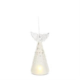 3 Frosted & Beaded Glass LED Angels w/Timer