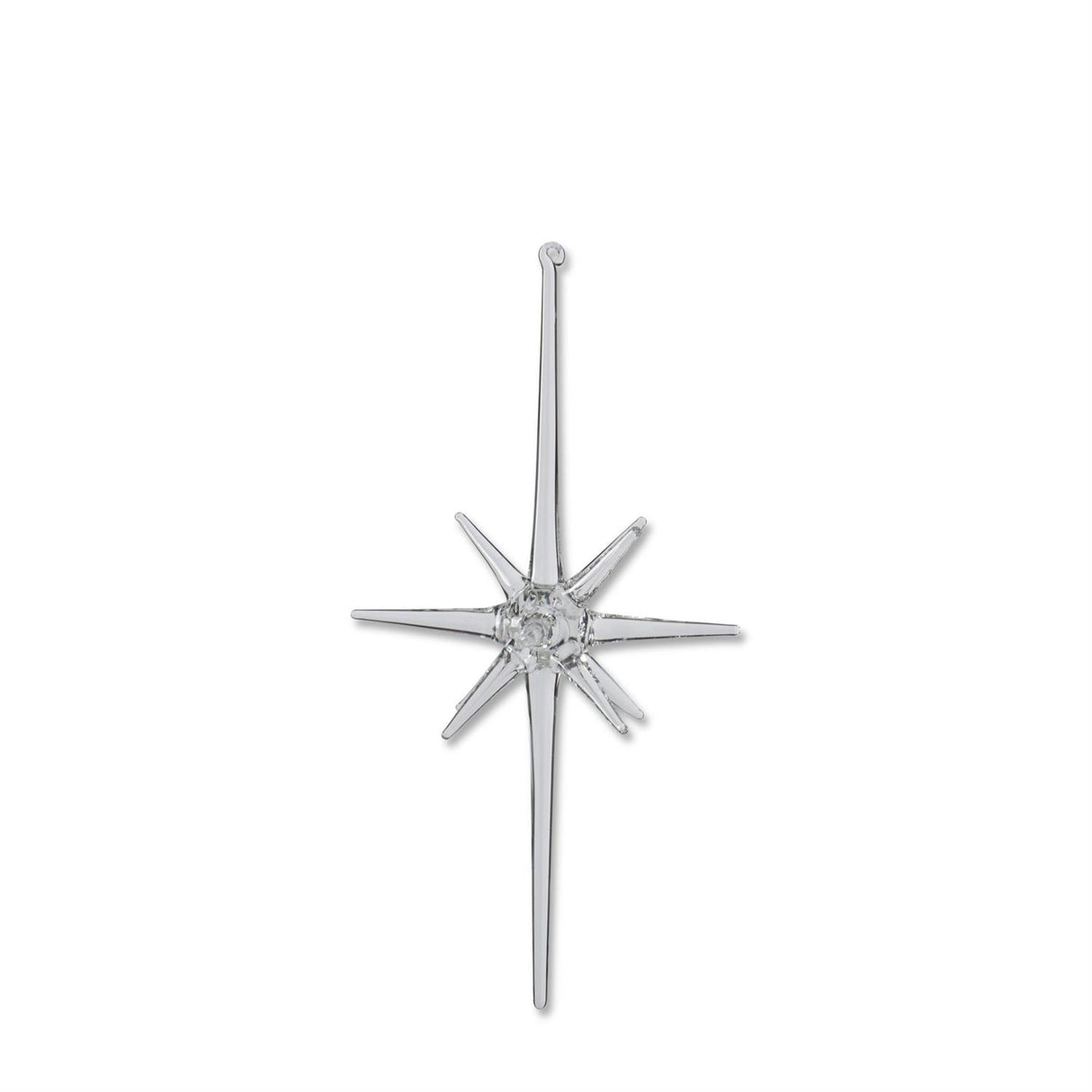 9 Inch Clear Glass Starburst Ornament