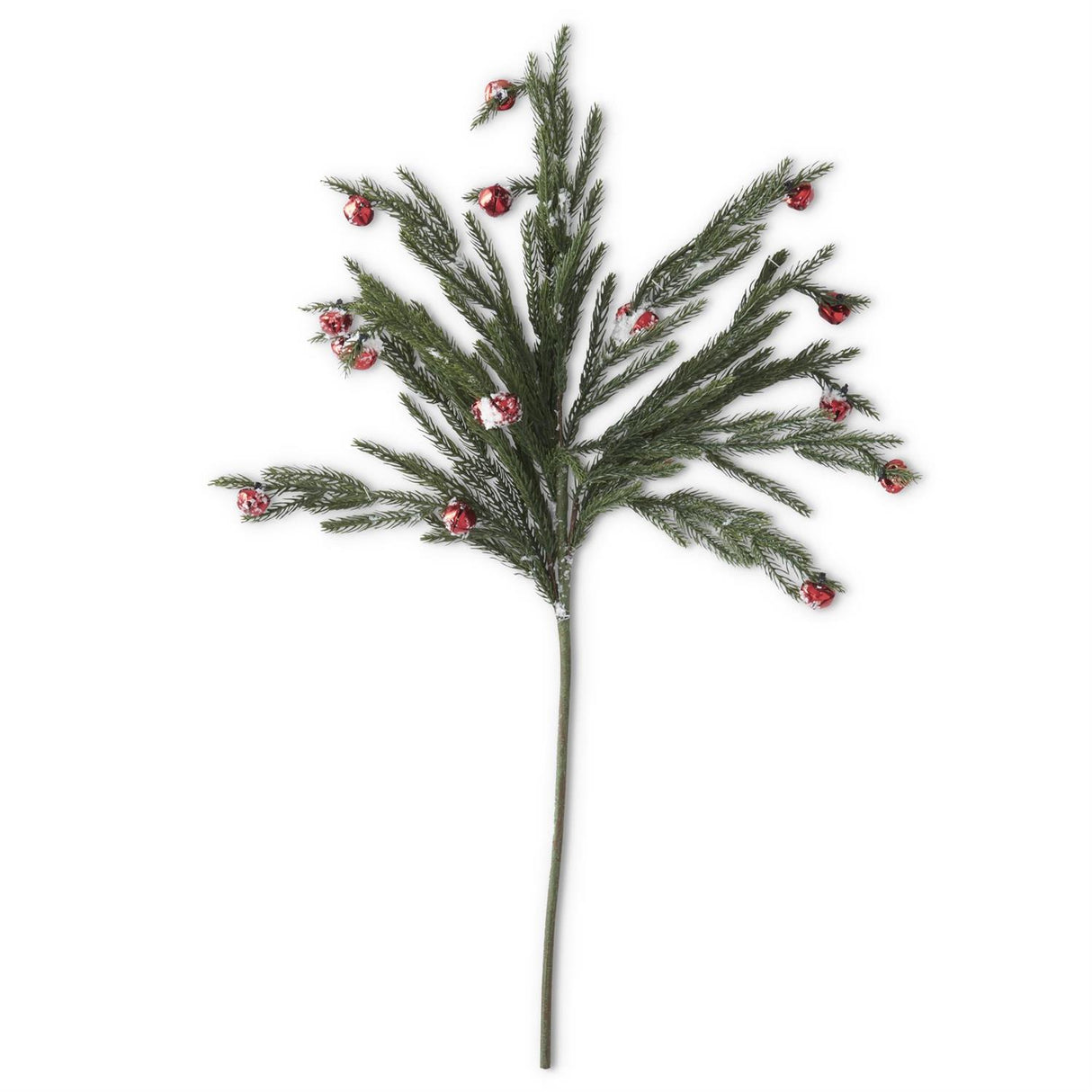 30.5 Inch Snowy Pine Stem w/Mini Red Bells