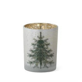 3 Frosted White Glass Christmas Tree Container